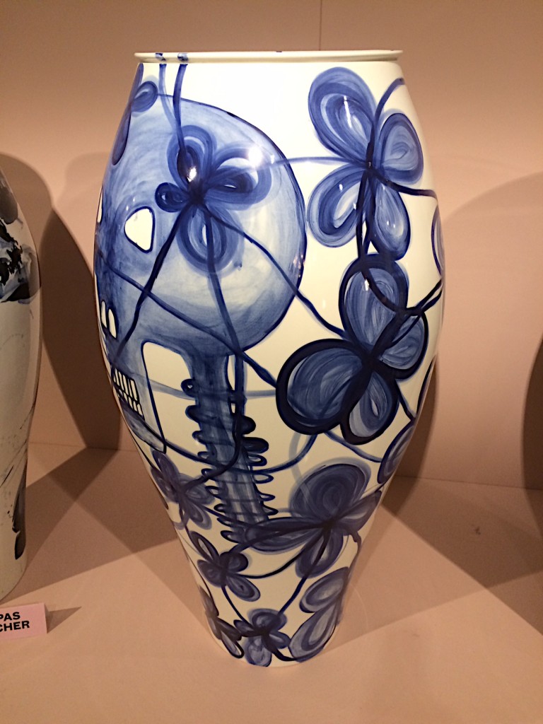 Large porcelain vase painted by Barthélèmy Toguo for Sèvres